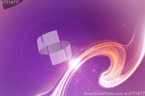 Image of Explosive energy on purple background with lens flare