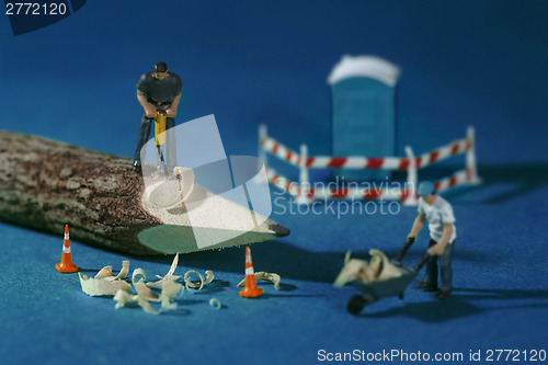 Image of Construction Workers in Conceptual Imagery With Pencil