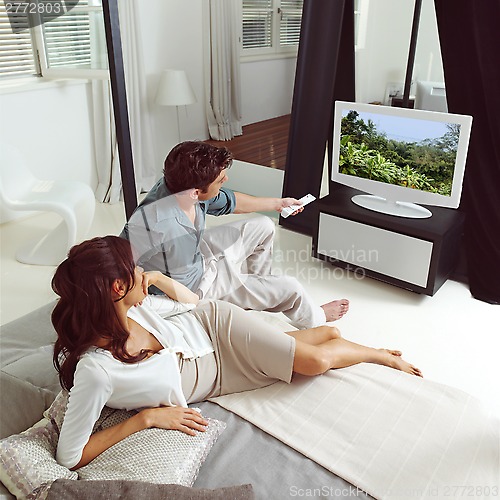 Image of couple watching television