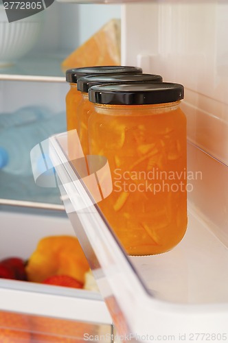 Image of refrigerator with jam