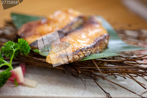 Image of Japanese style teppanyaki roasted cod fish 