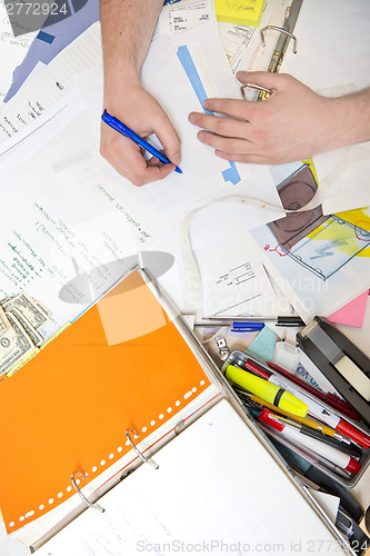 Image of Disorganised desk