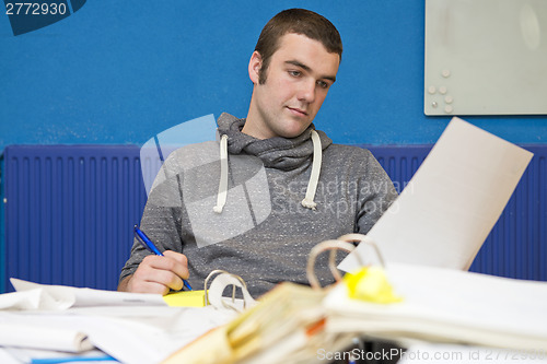 Image of cluttered desk