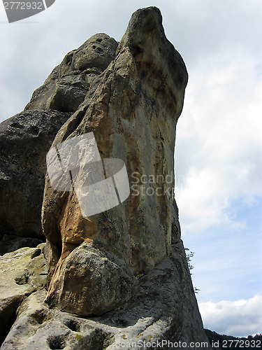 Image of big rock on the background of the sky