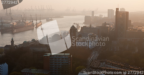 Image of Hamburg aerial panoramic view