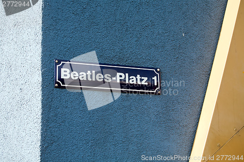 Image of Beatles square on Reeperbahn street, Hamburg, Germany