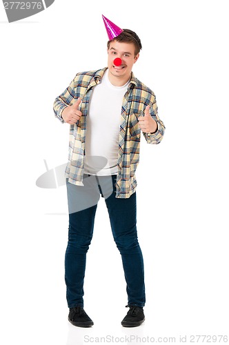 Image of Man with clown nose