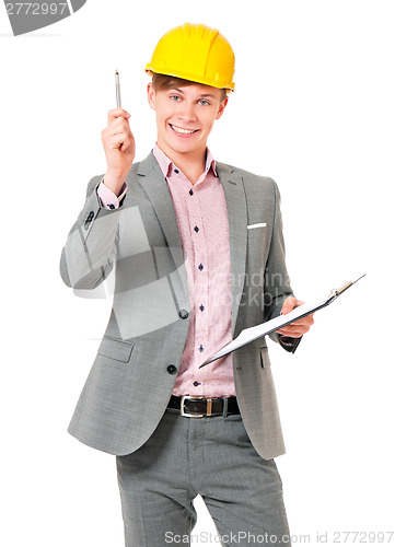 Image of Businessman in hard hat