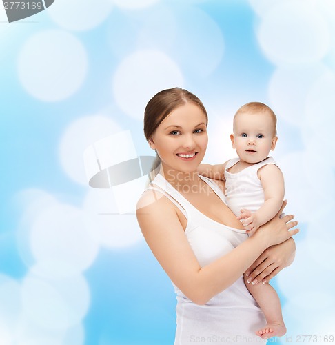 Image of happy mother with adorable baby