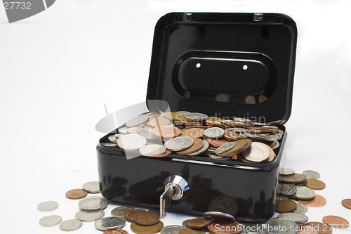 Image of A strongbox full of money