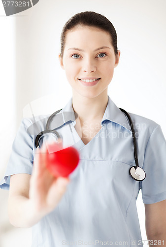 Image of female doctor with heart