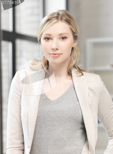Image of calm and serious woman