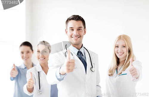 Image of professional young team or group of doctors