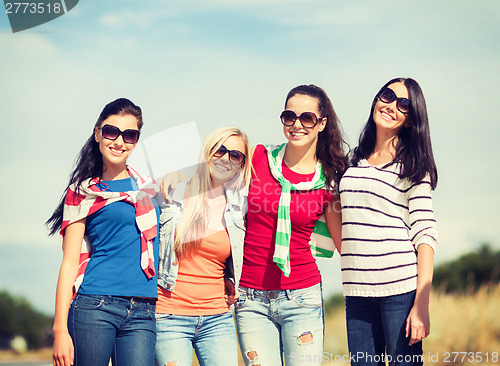 Image of beautiful teenage girls or young women having fun
