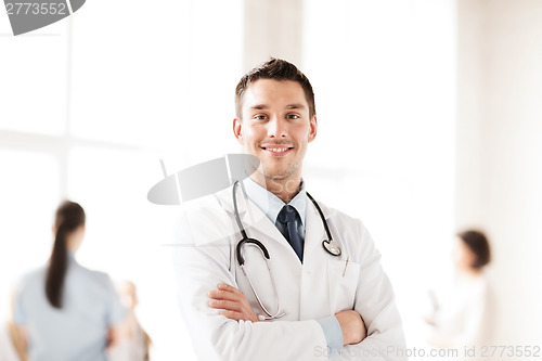 Image of young male doctor with stethoscope