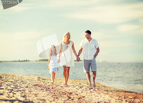 Image of happy family at the seaside