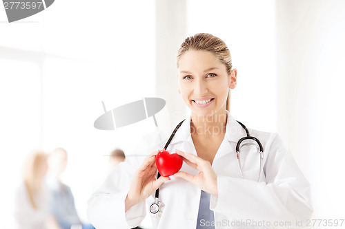 Image of female doctor with heart