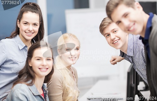 Image of students having discussion at school