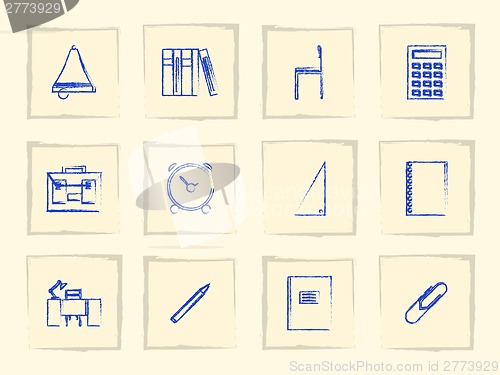 Image of Icons for school supplies