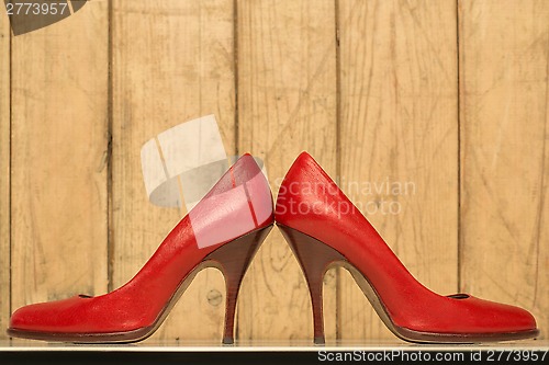 Image of pair of red high heels
