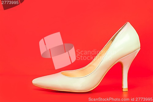 Image of white high heels shoes