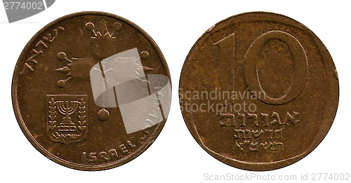 Image of ten agorot, Israel, 1981