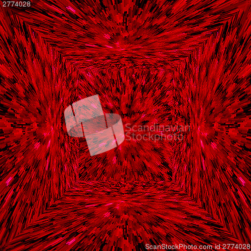 Image of red abstract texture in three-dimensional