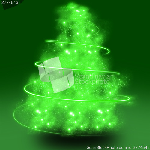 Image of Christmas tree from light