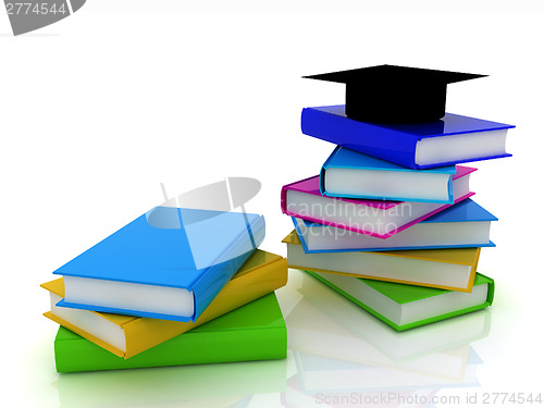 Image of Graduation hat with books