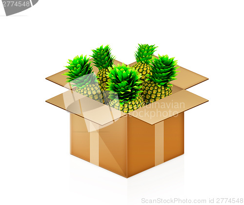 Image of pineapples in cardboard box