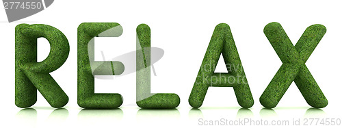 Image of word "Relax" from the green grass