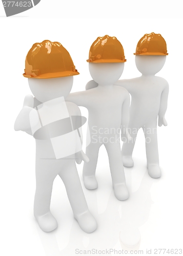 Image of 3d mans in a hard hat with thumb up 
