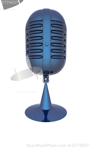 Image of blue metal microphone