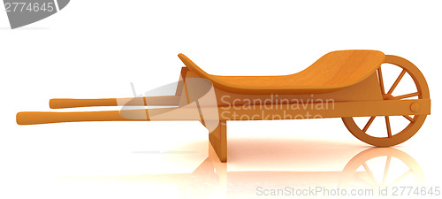 Image of wooden wheelbarrow