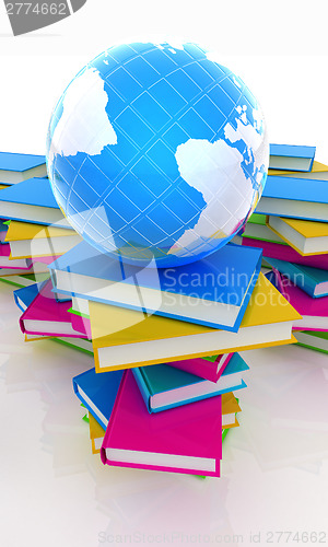 Image of Colorful books and earth