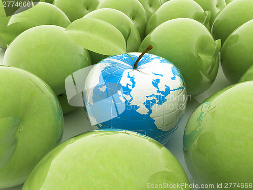 Image of Apple earth and apples 