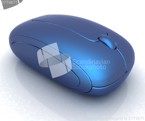Image of Blue metallic computer mouse