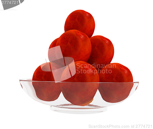 Image of fresh peaches on a plate