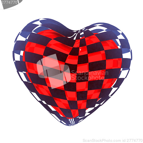 Image of 3d beautiful red glossy heart of the bands