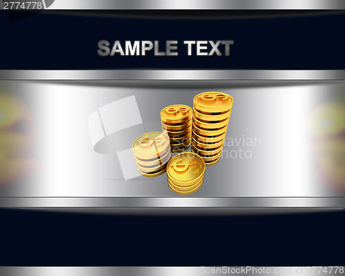 Image of Abstract background with with gold dollar coins
