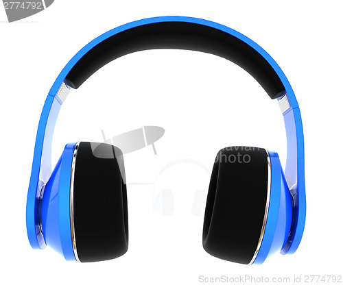 Image of 3d illustration of blue headphones