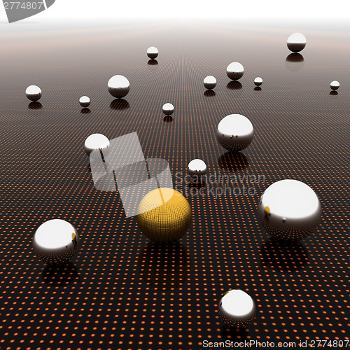 Image of Chrome ball on light path to infinity