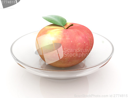 Image of apple on a plate 