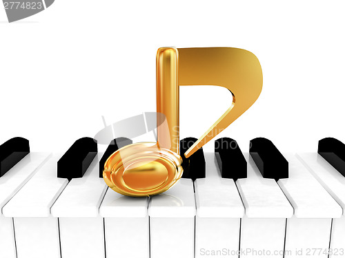 Image of 3d note on a piano