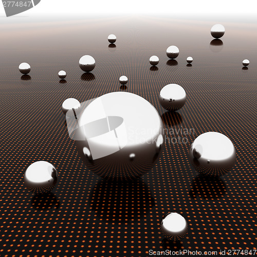 Image of Chrome ball on light path to infinity