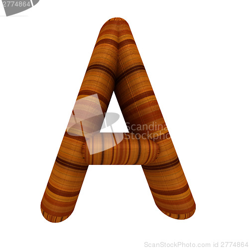Image of Wooden Alphabet. Letter "A" on a white