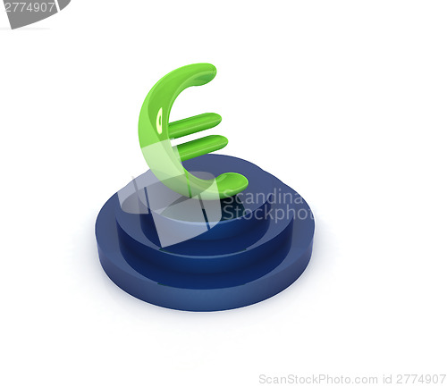 Image of icon euro sign on podium
