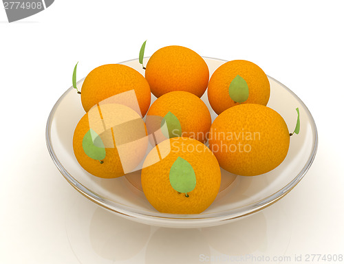 Image of Oranges with leaves 