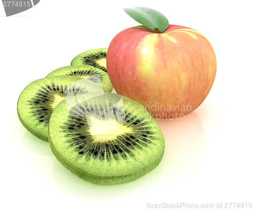 Image of slices of kiwi and apple