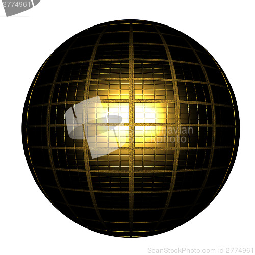 Image of Black Gold Ball 3d render 